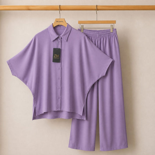 Mahal Luxe Batwing Shirt & Wide-Leg Co-Ord Set