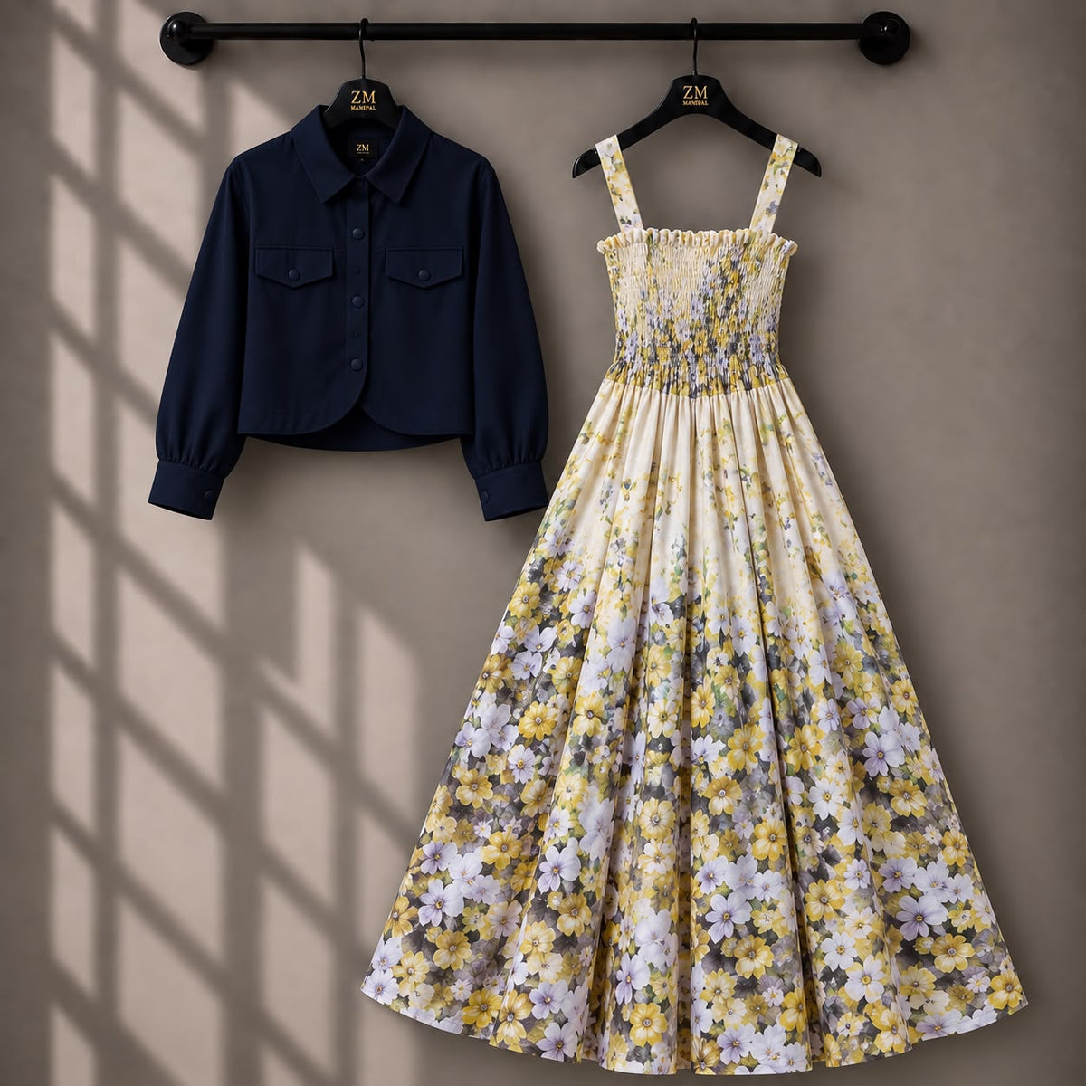 Mireya Turkish Smocked Maxi & Cropped Jacket Set | ZM-004