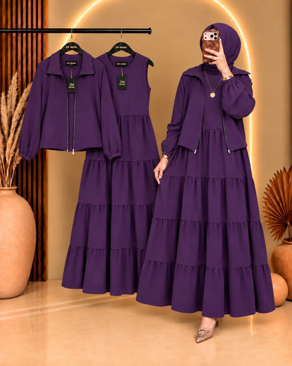 Elif Turkish Tiered Maxi & Jacket Set | ZM-036