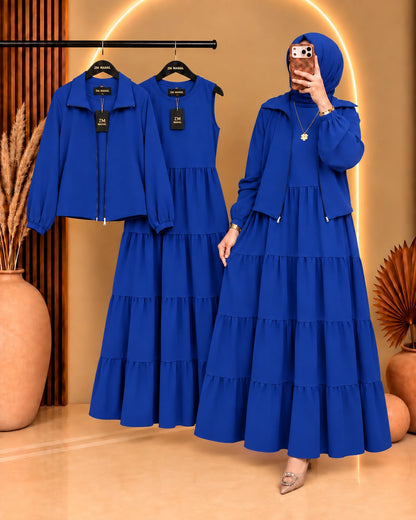 Elif Turkish Tiered Maxi & Jacket Set | ZM-036
