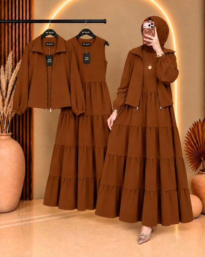 Elif Turkish Tiered Maxi & Jacket Set | ZM-036