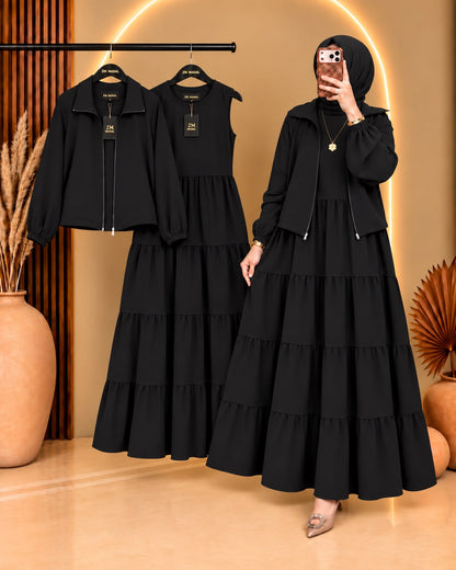 Elif Turkish Tiered Maxi & Jacket Set | ZM-036