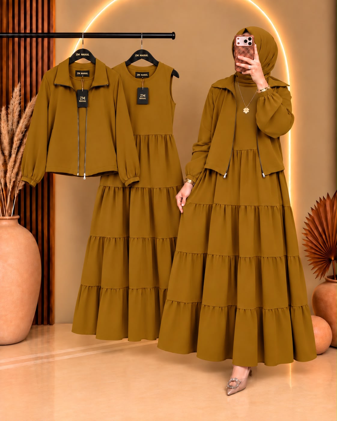 Elif Turkish Tiered Maxi & Jacket Set | ZM-036