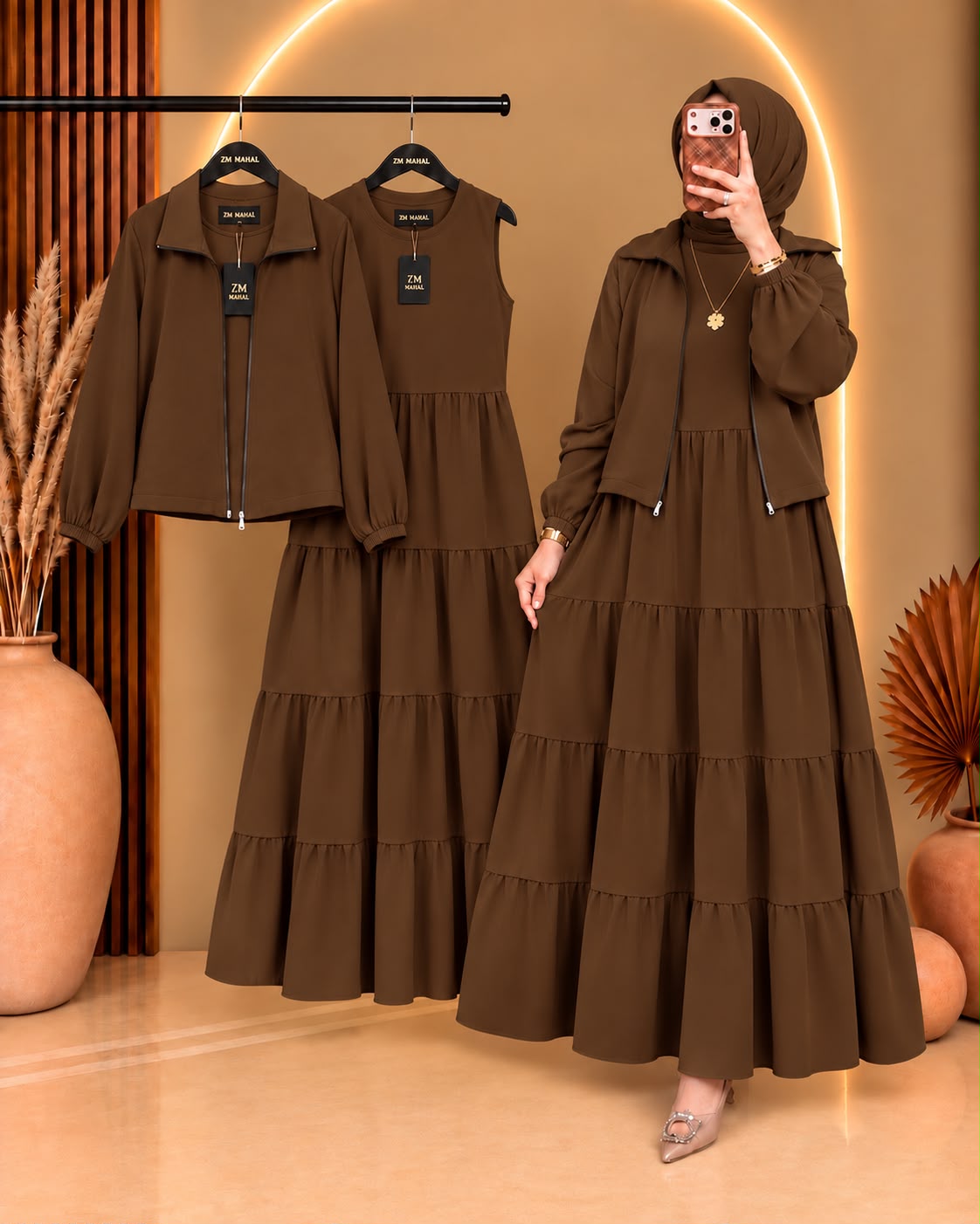 Elif Turkish Tiered Maxi & Jacket Set | ZM-036