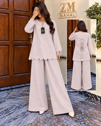 Zayra Scallop Lace-Up Co-Ord Set – 2 Piece