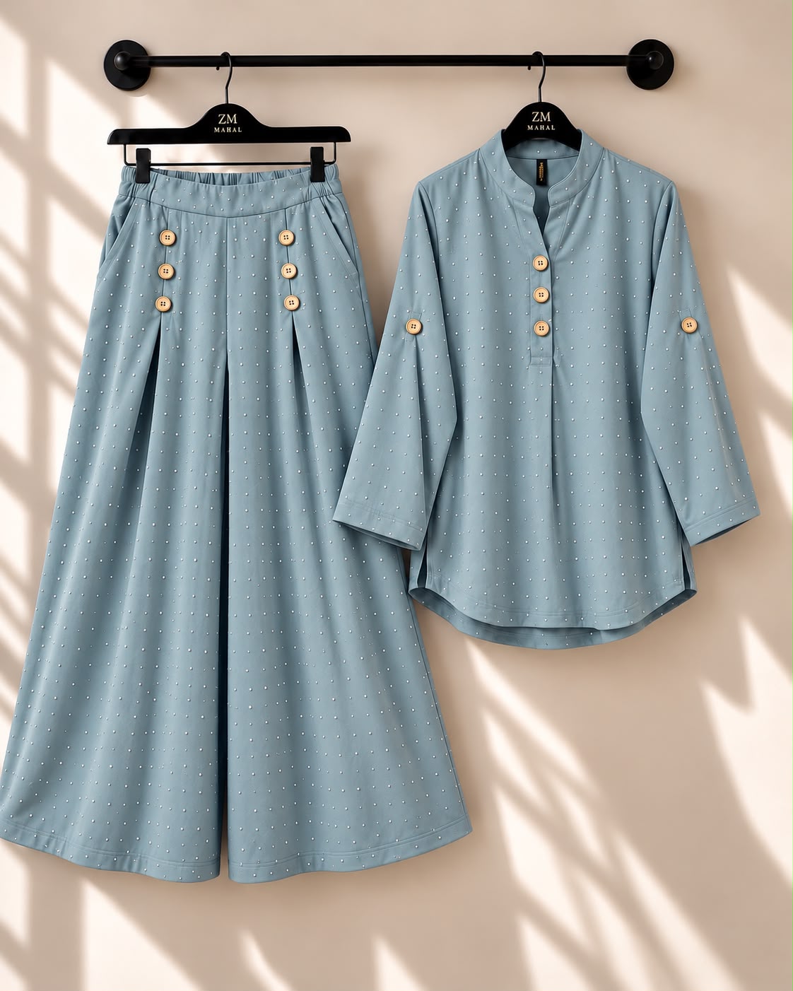 Turkish Glitter Button Co-Ord Set ZM-043