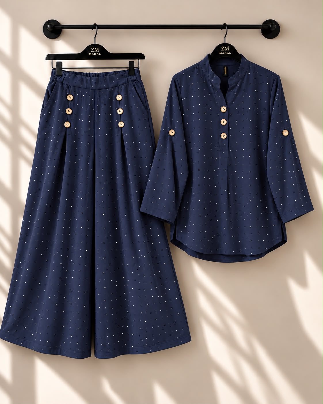 Turkish Glitter Button Co-Ord Set ZM-043