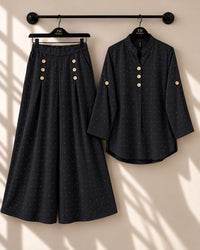 Turkish Glitter Button Co-Ord Set ZM-043