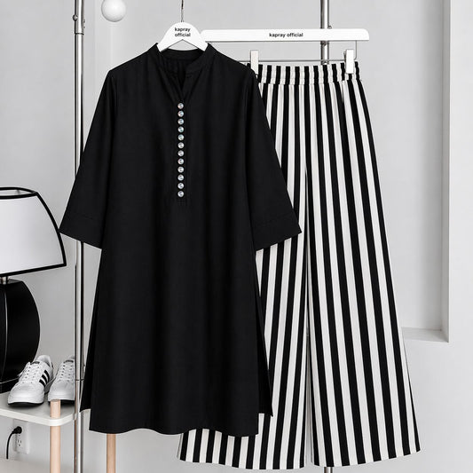 Midnight Stripe Elegance 2-Piece Set ⭐