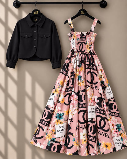 Mireya Turkish Smocked Maxi & Cropped Jacket Set | ZM-004