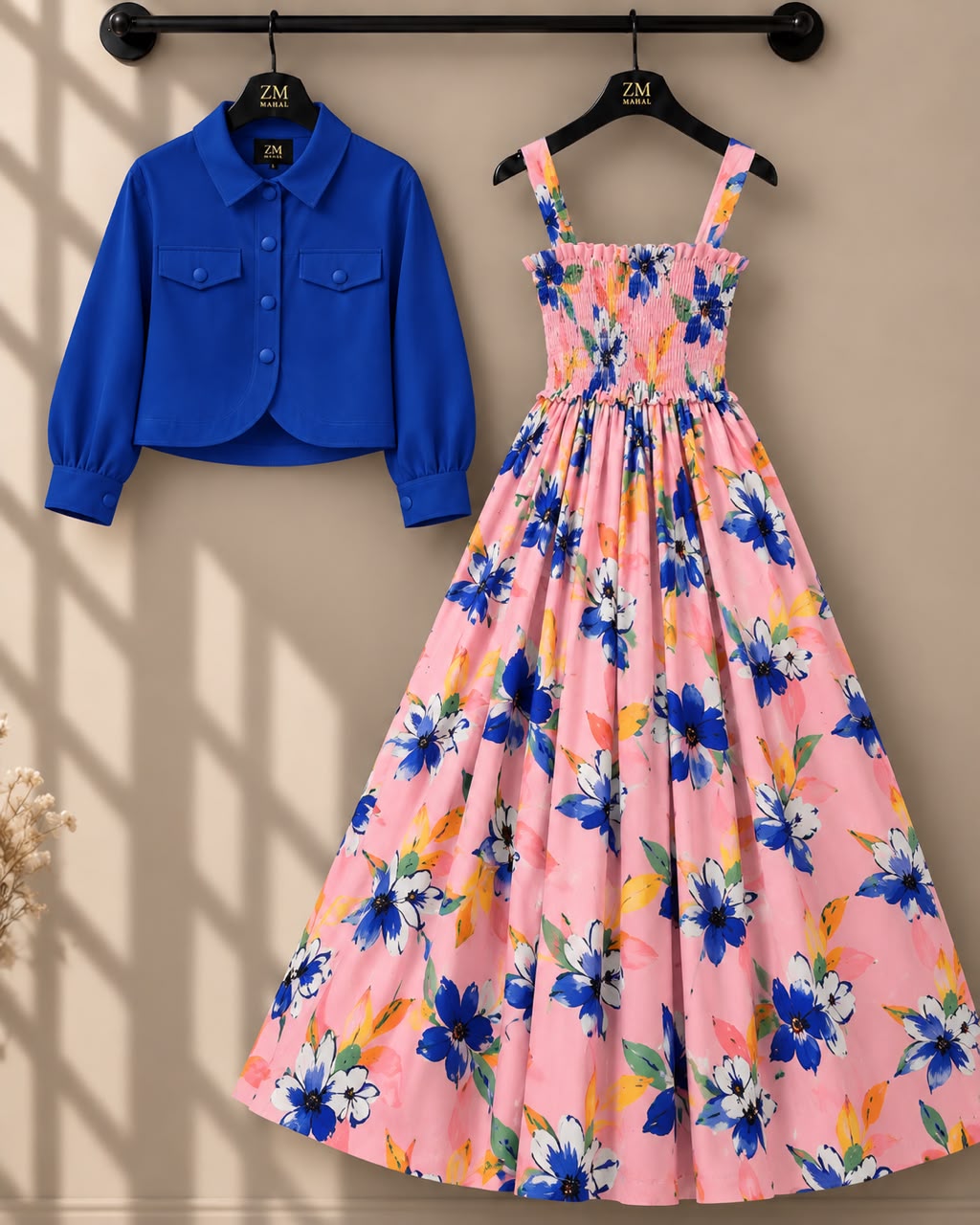 Mireya Turkish Smocked Maxi & Cropped Jacket Set | ZM-004