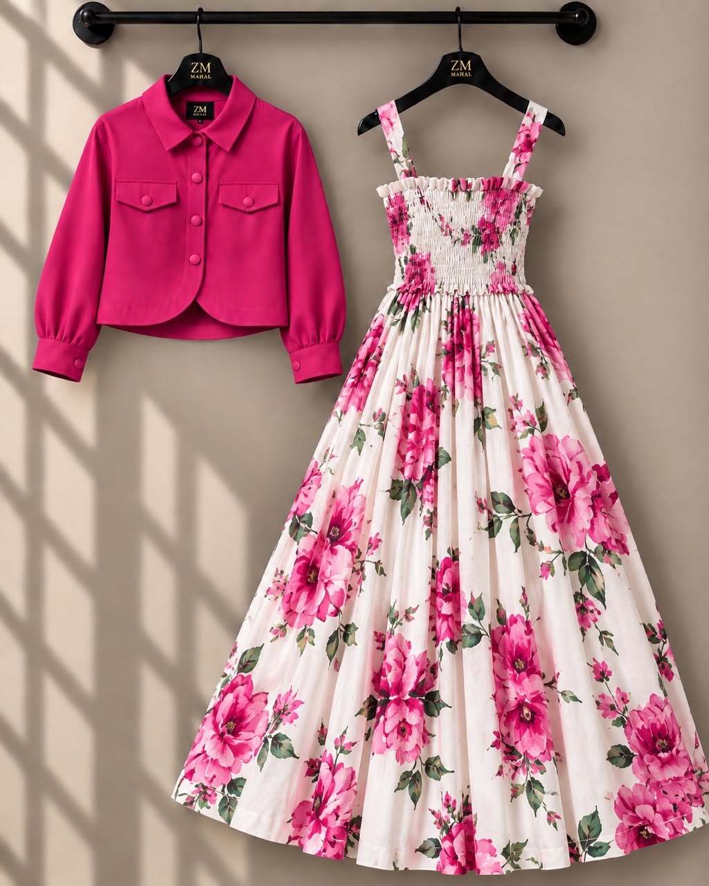 Mireya Turkish Smocked Maxi & Cropped Jacket Set | ZM-004