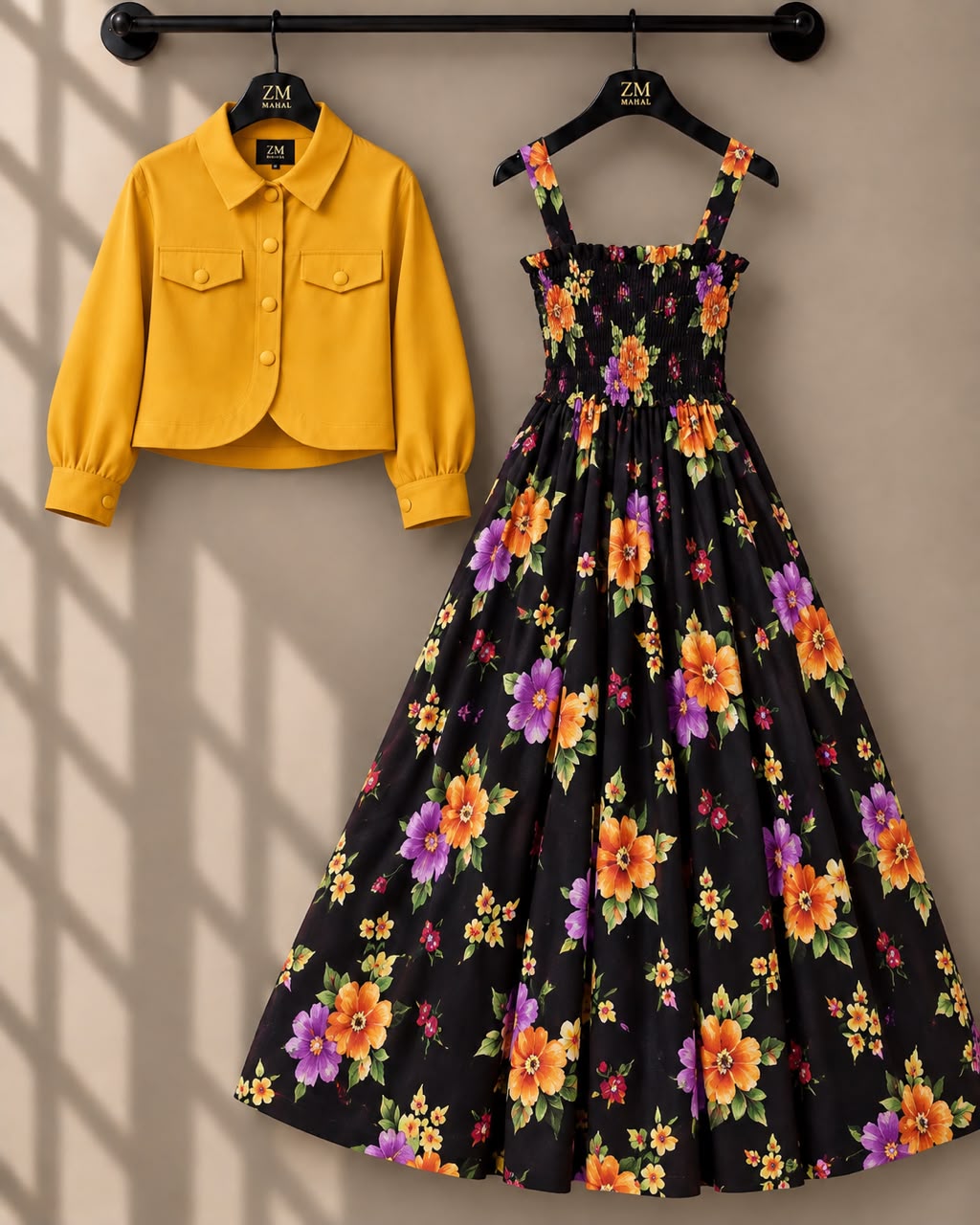 Mireya Turkish Smocked Maxi & Cropped Jacket Set | ZM-004