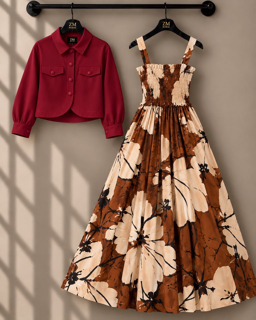 Mireya Turkish Smocked Maxi & Cropped Jacket Set | ZM-004