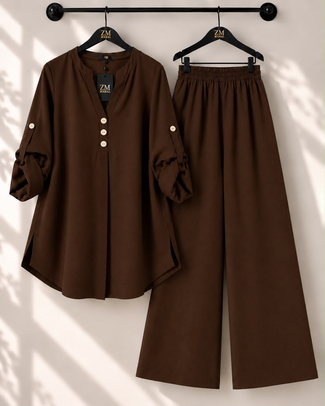 Solid Elara Co-Ord Set - Plum, L | AmalXpress