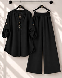 Solid Elara Co-Ord Set - Plum, M | AmalXpress
