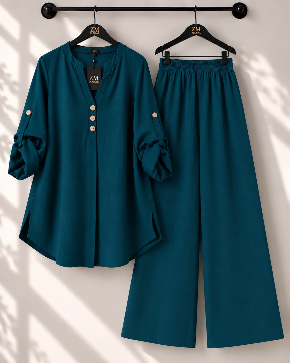 Solid Elara Co-Ord Set - Black, S | AmalXpress