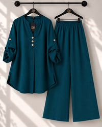 Solid Elara Co-Ord Set - Black, S | AmalXpress