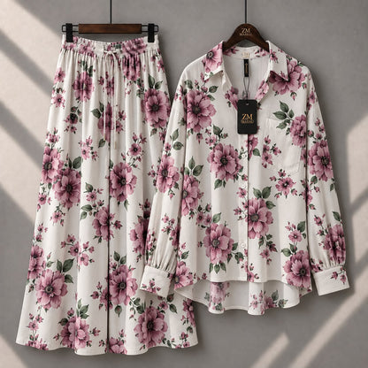 Western Korean Digital Print Co-Ord Set