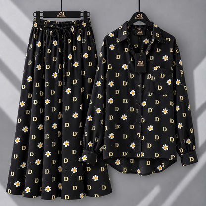 Western Korean Digital Print Co-Ord Set