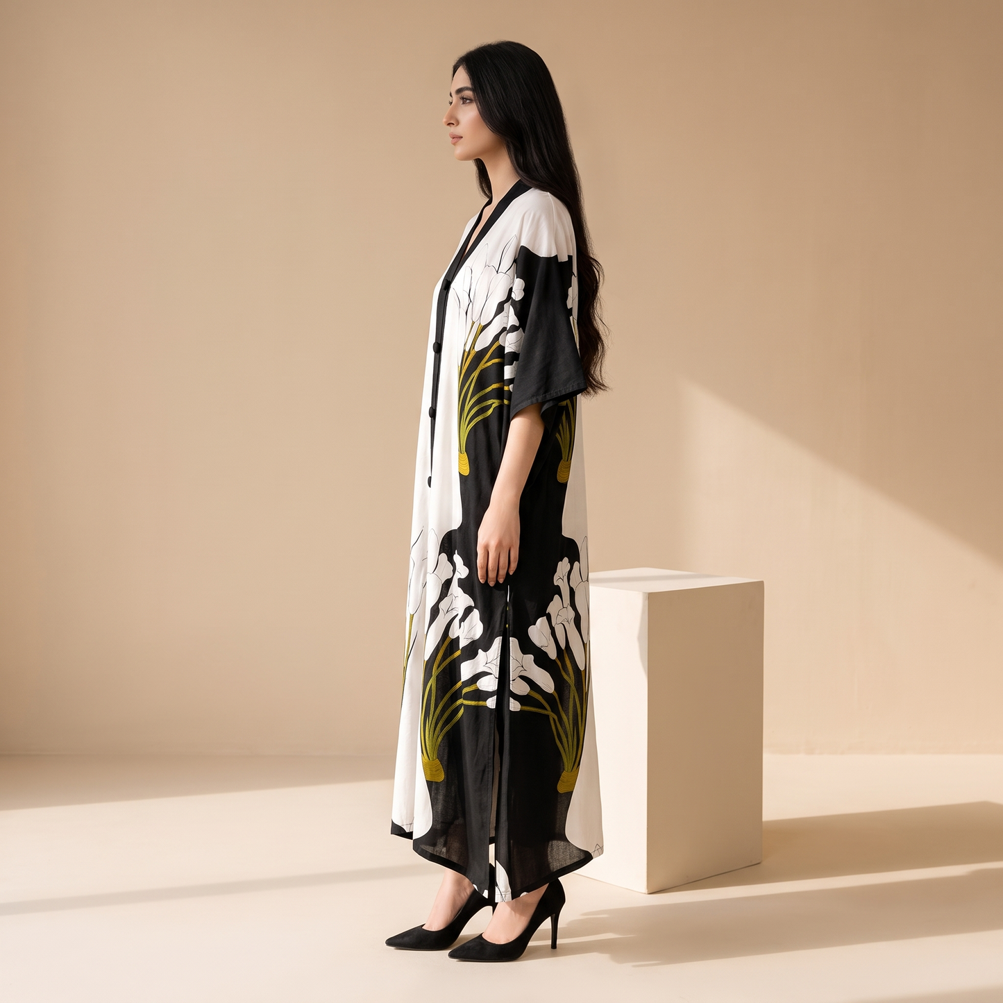 Zahr-e-Noor Floral Turkish Kaftan ZM-009