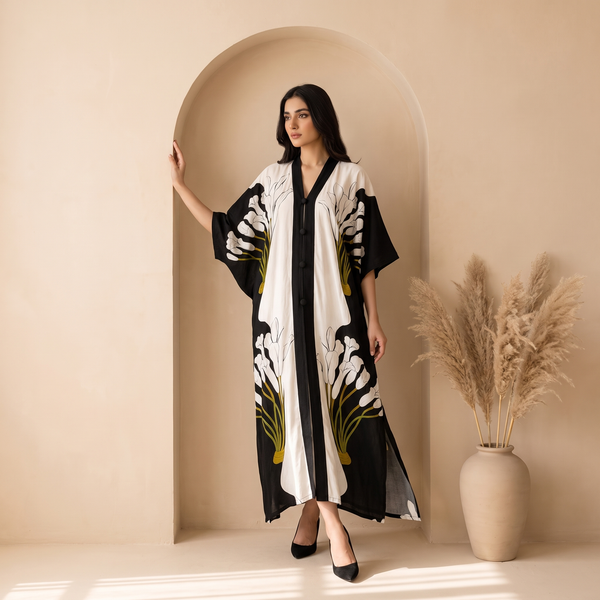 Zahr-e-Noor Floral Turkish Kaftan ZM-009