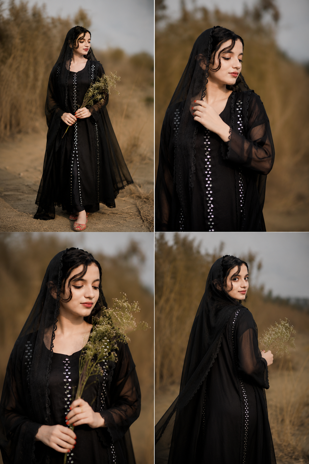 Luxury Mirror Work Three-Piece Ensemble