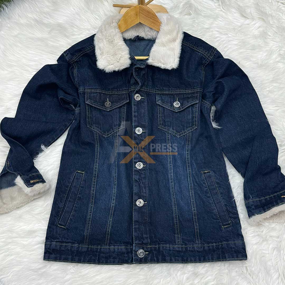 Fur-Collar Winter Denim Jacket