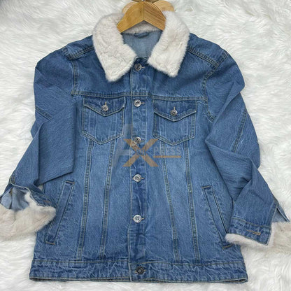 Fur-Collar Winter Denim Jacket