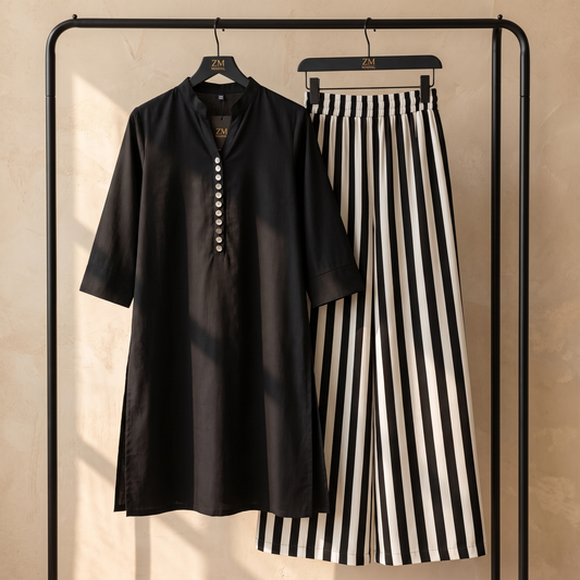 Midnight Stripe Elegance 2-Piece Set ⭐