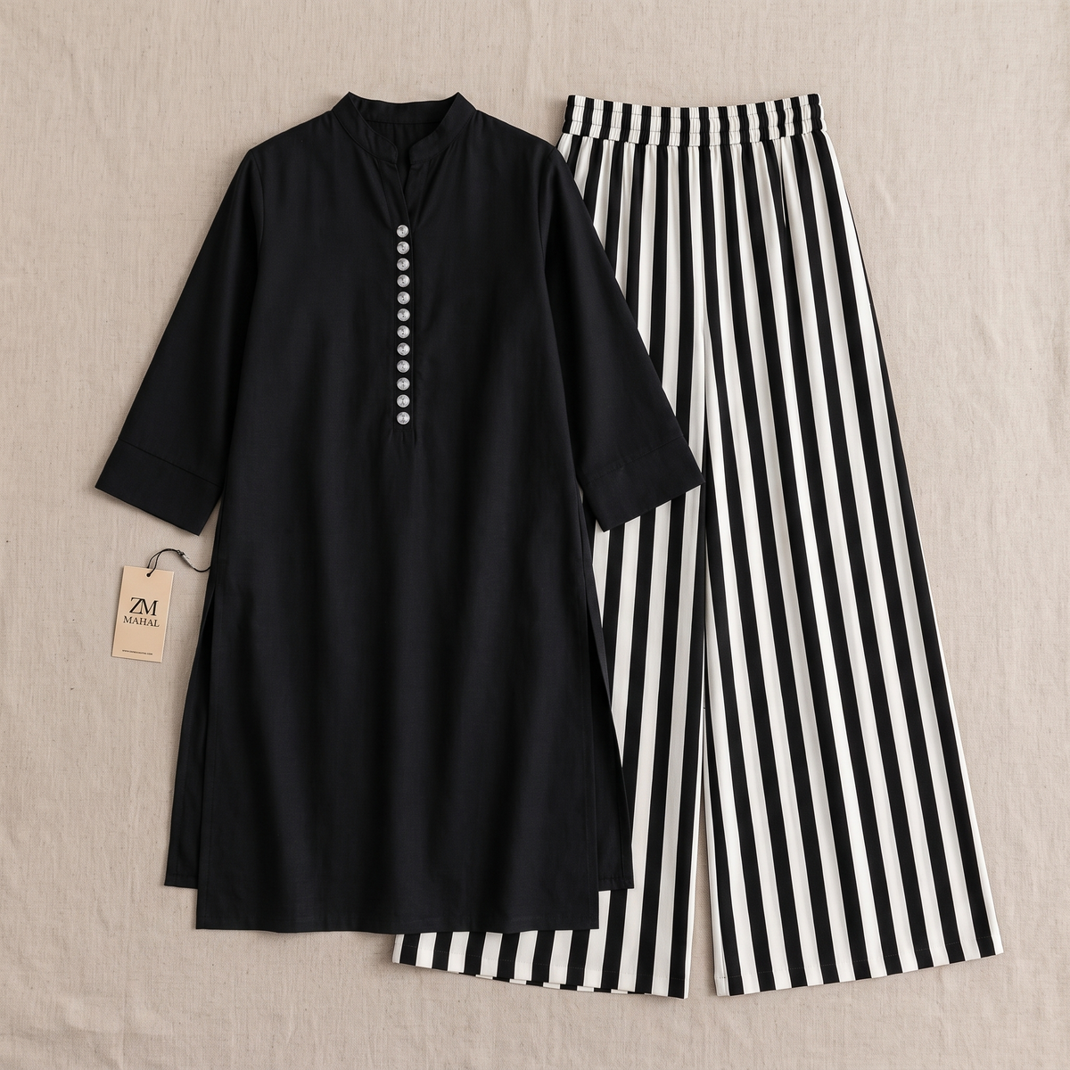 Midnight Stripe Elegance 2-Piece Set ⭐