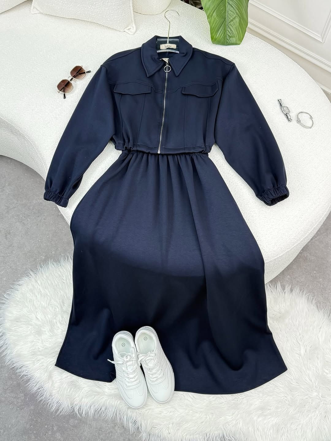 Drop Shoulder Short Jacket Maxi Style 2-Pcs Winter Co-Ord Set. WWTS-15