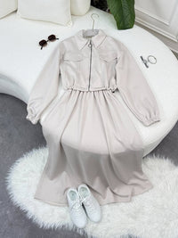 Drop Shoulder Short Jacket Maxi Style 2-Pcs Winter Co-Ord Set. WWTS-15