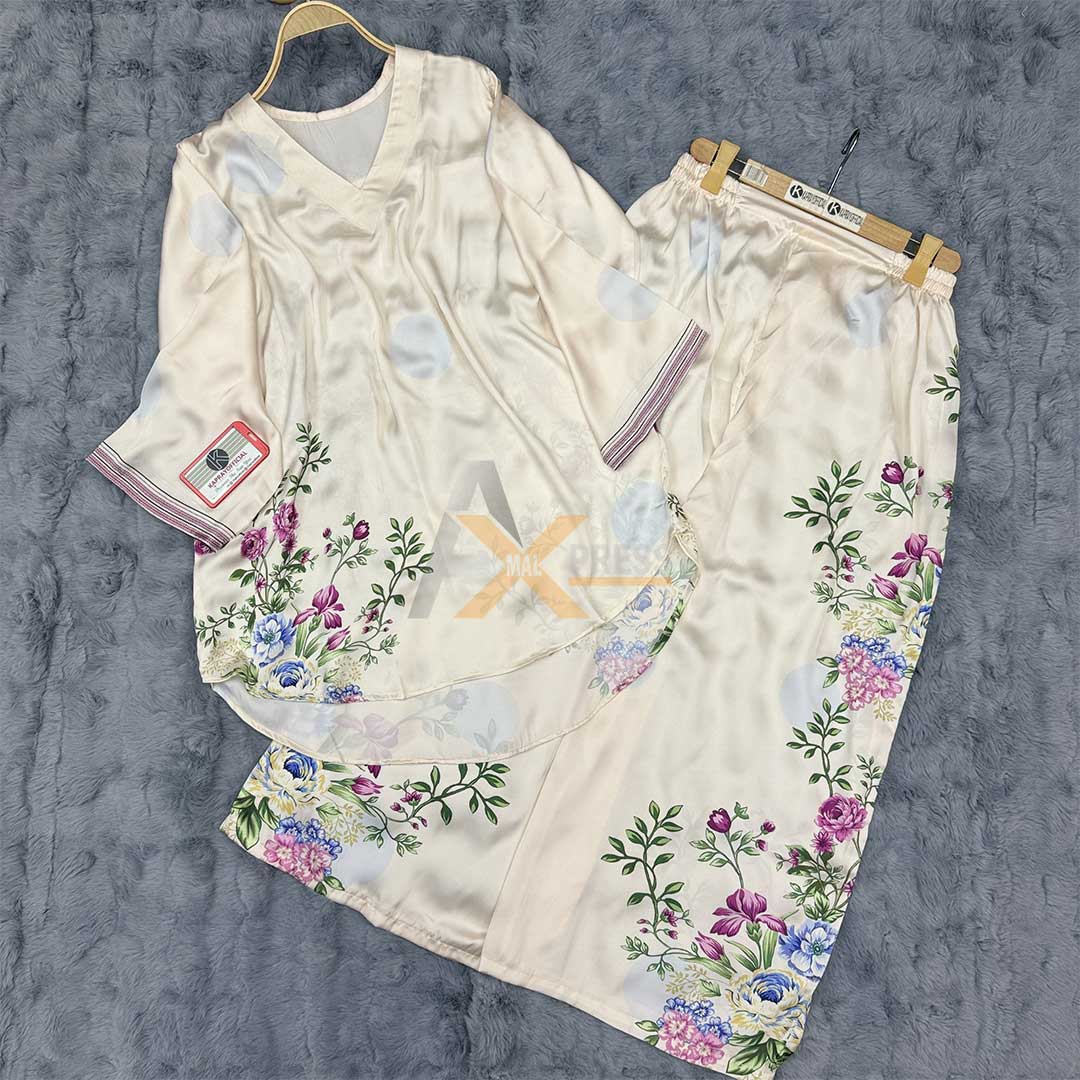 Imported Korean Silk Floral Outfit | AM-7