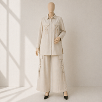Luxury Textured Co-Ord Set – Premium Shirt & Cargo Trouser