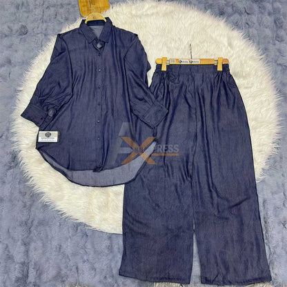 Korean Soft Denim Co-Ord Set for Women