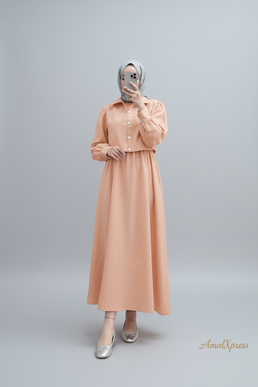 Peach Dress - AmalXpress