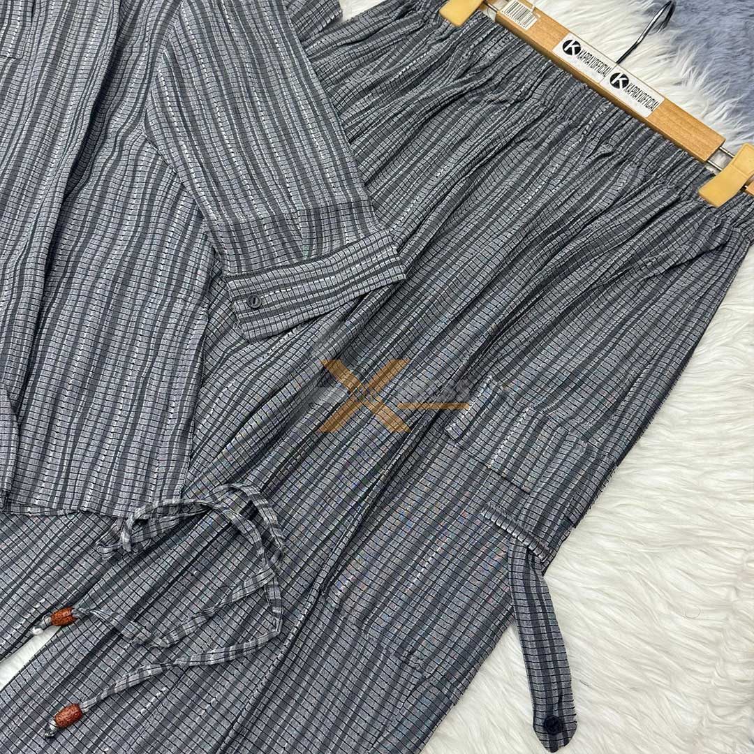 Striped Two-Piece Cord Set | AM-6